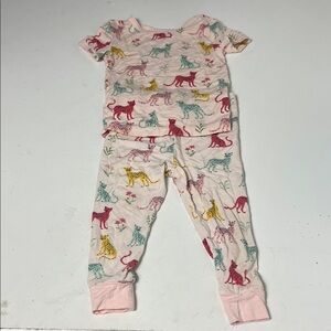 Little Me 18M Big Cat Multicolor Matching Pants and Short Sleeve Top